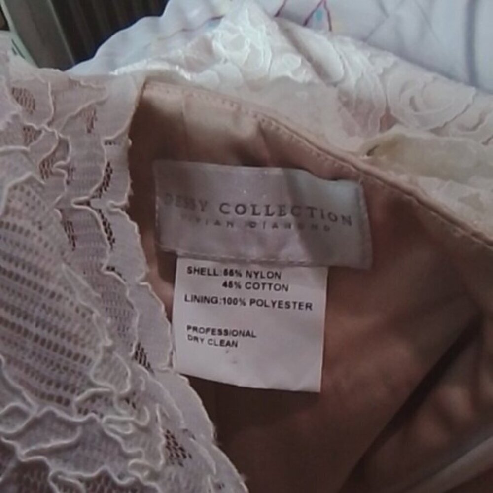 Vivian Diamond Dessy Vintage Lace Cream Mother Of The Bride Dress 12 - Picture 11 of 12